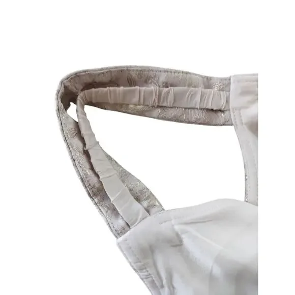 Teri Jon by Rickie Freedman Metallic Jacquard Pleated Cocktail Midi Dress Size 2 - Picture 9 of 13